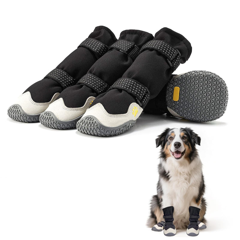 Dog Boots for Small to Large Breed, Waterproof Paw Protectors Anti-Slip Dog Winter Shoes with Adjustable Straps, Size 5