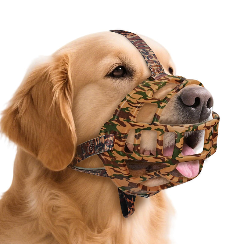 Dog Muzzle to Prevent Biting, Basket Muzzles for Large Medium Small Dogs Allows Panting Drinking Anti Chewing, Perfect for Grooming Trimming Training and Aggressive Reactive Dogss (Brown, Size 5) Brown