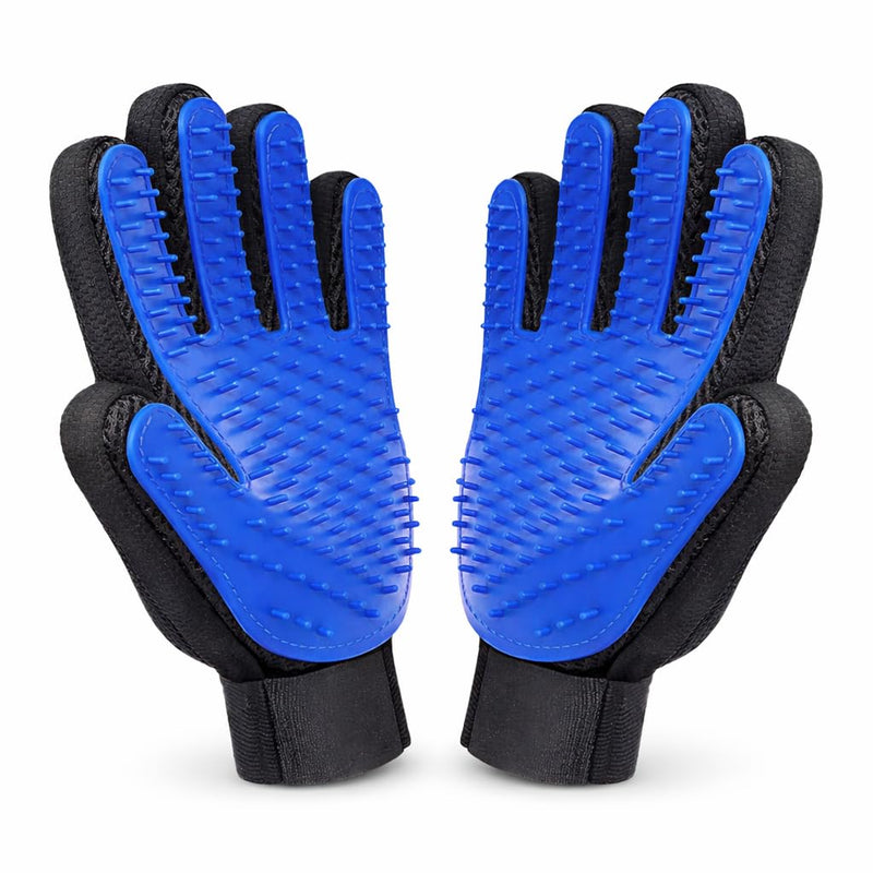 Pet Hair Remover Gloves – Gentle Grooming & Shedding Brush for Dogs, Cats & Horses – Suitable for Long & Short Hair Removal Mitt with Adjustable Wrist Strap Pack of 1 - PawsPlanet Australia