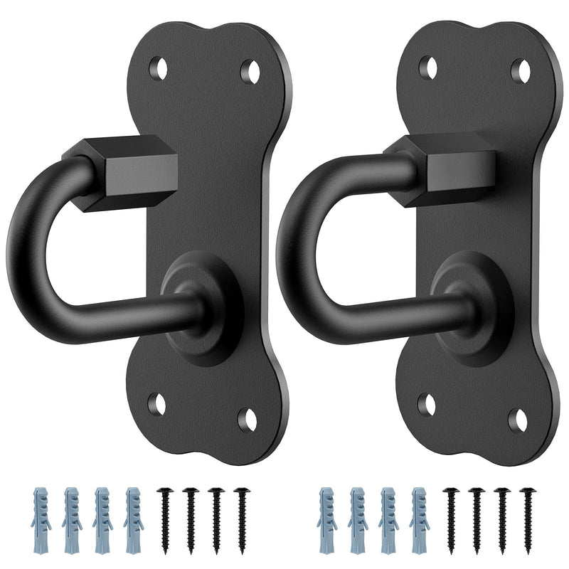 BeneLabel 2Pack Dog Leash Hooks for Wall Black Dogs Leash Holder Wall Mount Dog Hook for Leashs for Indoor & Outdoor Use - Secure and Escape-Proof Hook for Dogs Leashs Storage 2 Pack - A - dog leash hook - PawsPlanet Australia