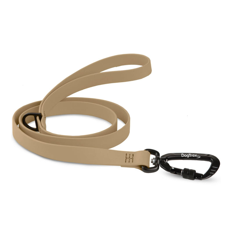 DogTraxs - Essential Dog Leash - Biothane Training Lead - for Small-Large Dogs - Waterproof & Odor Resistant -Self Locking Swivel Carabiner Durable -Made in USA - 4 Feet -Biscuit Brown Biscuit Brown - PawsPlanet Australia