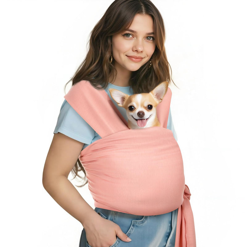 Pawaboo Pet Sling Carrier for Small Dogs and Cats, Hands Free Dog Carriers Sling, Anti-Anxious Soft Cotton Front Facing Cat Carrier Papoose, Puppy Kitten Pouch Reduce Back Neck Pain, Pink - PawsPlanet Australia