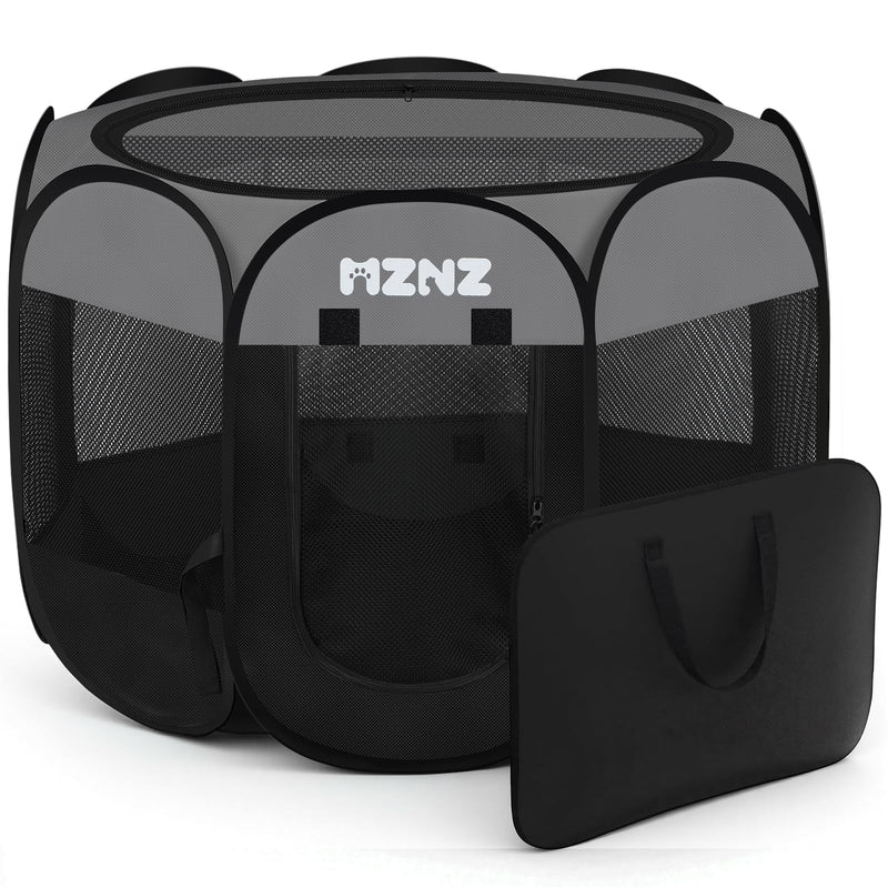Dog Cat Playpen, Portable Puppy Pet Crate Indoor for Small Dogs Cats Rabbits, Foldable Dog Cage Enclosure for Outdoor, Pop Up Dogs Tent Kennel with Carrying Case, Dark Grey Small (29"L x 29"W x 17"H)