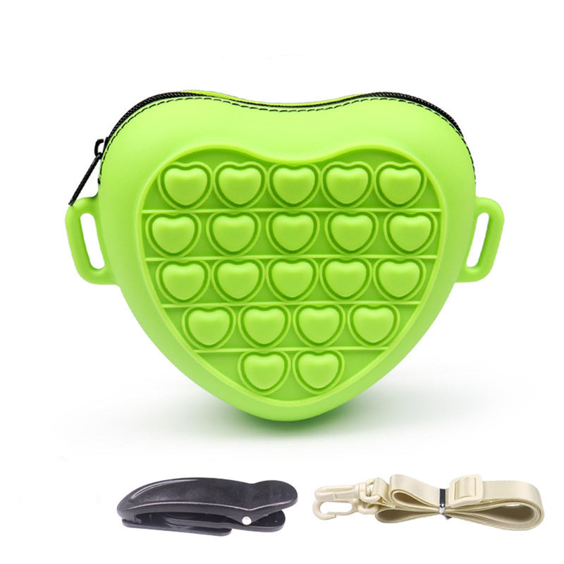 Silicone Dog Treat Pouch with Shoulder Strap and Waist Clip, Zipper Closure Closure to Avoid Spilling, Treat Pouches for Pet Training (Green) Green