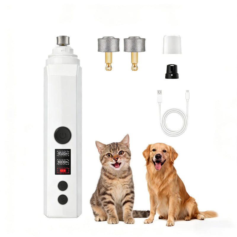 Silent Groom pro Nail Grinder, 2026 New Nail Grinder with 3 Adjustable Speeds & Led Light, Painless Paws Grooming for Small Medium Large Dogs & Cats (1+2*Replacement Head) - PawsPlanet Australia