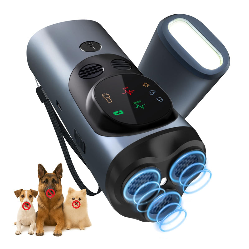 Dog Bark Deterrent Device, 3X Ultrasonic Rechargeable Anti Barking Device for Dogs, 50FT Range Barks No More, Training Bark Control with LED Flashlight, Indoor & Outdoor
