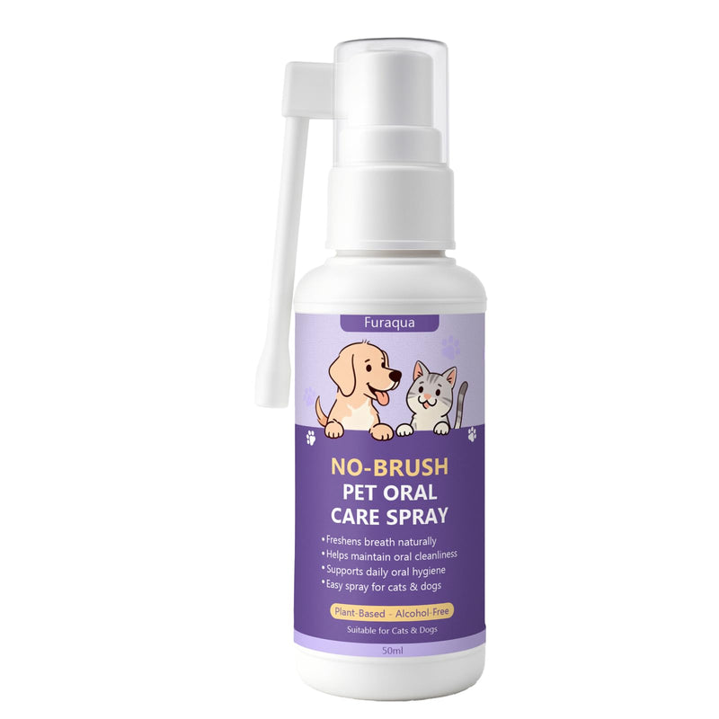 Furaqua Pet Dental Spray, Cleaning Spray for Dogs Teeth, Pet Breath Freshener – Dog Oral Care & Cat Teeth Cleaning - Targets Bad Breath, Plaque & Tartar - No Brushing(1) 1 - PawsPlanet Australia