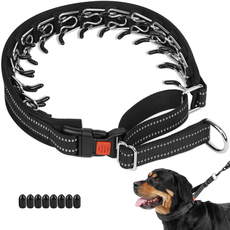 Crazy Felix No Pull Martingale Collar for Large Medium Small Dog Pitbull German Shepherd Doberman, Dog Collar Anti Pull with Buckle for Training Walking (Black, XXL-Neck 22-24.75", 1.5" Wide) Black - PawsPlanet Australia