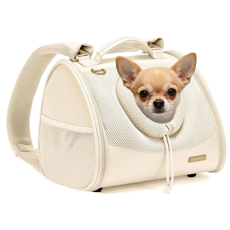 Pet Dog & Cat Chest Carrier Backpack,Adjustable Ventilated Carrier for Small Dogs Cats,Front Facing Puppy Carrier Backpack,Lightweight Doggy Backpack for Travel Hiking Outdoor (Beige) Beige - PawsPlanet Australia