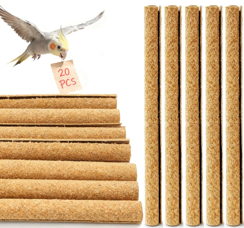 20-Pack Sanded Perch Covers for Parakeets - Bird Perchs Covers 7.5" L x 3/8" D Bird perches for Parakeets, Lovebirds, Parrotlets, Canaries and Other Small Birds (20pcs Small 7.5" L x 3/8" D) 20pcs Small 7.5" L x 3/8" D