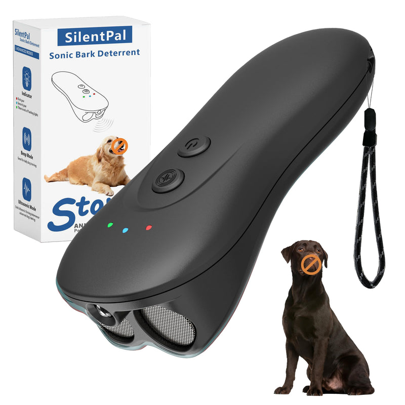 Dog Bark Deterrent Device,Anti-Barking Device,Up to 15Ft Long Range & Rechargeable Bark Control,Stop Barking Dog Devices,Safe for Dogs Training,Indoor & Outdoor(Black) Black
