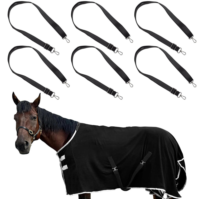 6 Packs Horse Blanket Leg Straps - Replacement Elastic Horse Blanket Straps Replacement with Double Swivel Snaps,Adjustable Length 24 to 42 Inches - PawsPlanet Australia