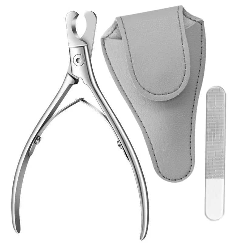 DAMILA Cat & Dog Nail Clippers, Full Stainless Steel Heavy Duty Trimmer with Built-in Spring, Bonus Leather Case & Nano Glass File, Professional Sharp Clippers for Thick Nails of Small/Large Pets - PawsPlanet Australia