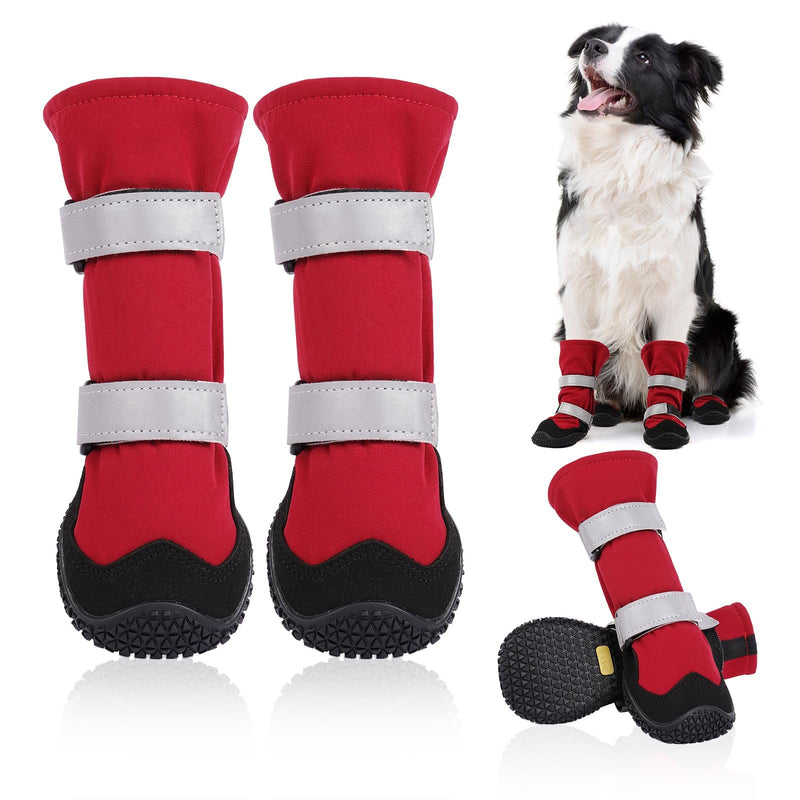 Dog Boots, Waterproof Dog Shoes for Winter, Non Slip Breathable Dogs Booties for Medium and Large Dogs, 2PCS Outdoor Doggie Boots & Paw Protectors 5#(2 boots)