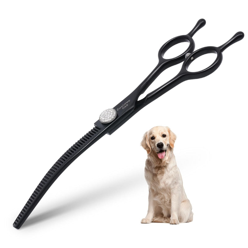 Dog Grooming Scissors,Pet Curved Thinning Shears 7.0'' 440C Thinning Scissors for Precision Pet Hair Cutting Curved Thinning Scissors - PawsPlanet Australia