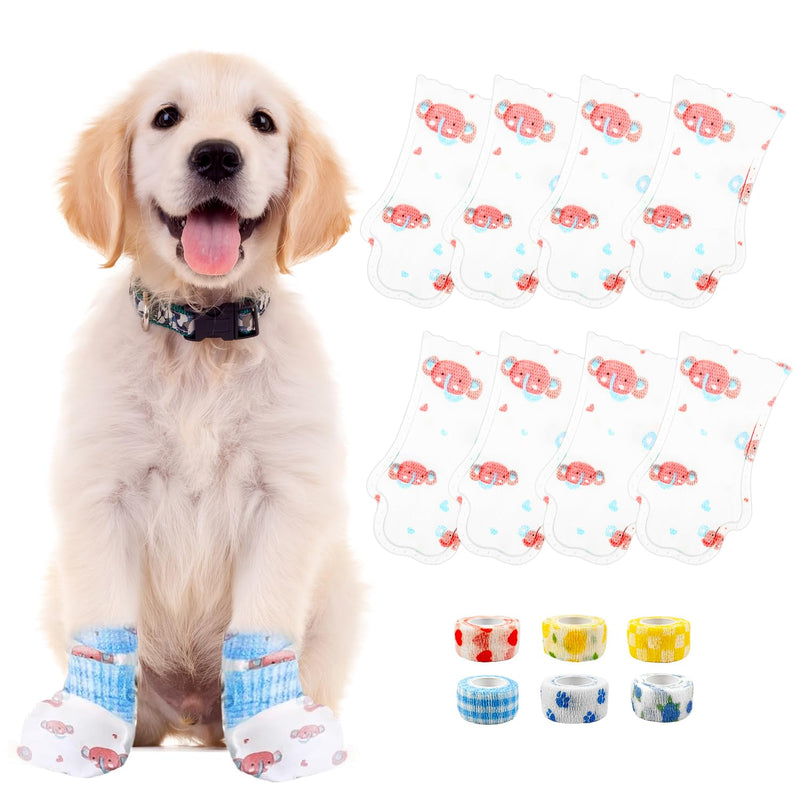 Disposable Dog Booties for Dog Cats,40Pcs Pet Booties Waterproof and Breathable with Adjustable Bandage,Dog Paw Protectors Prevent Licking,Paw Socks Protector for Small Medium Large Dogs S - PawsPlanet Australia