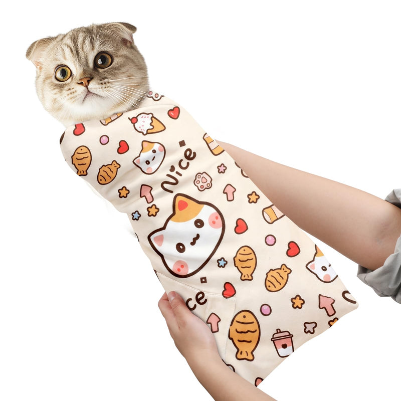 35.5 in Extra Large Cat Wrap for Cutting Nails, Self-Adhesive Cat Grooming Wrap Orange Anti-Escape Cat Restraint for Nail Clipping Cat Swaddle Wrap Cat Wrapping Cloth for Pet Cleaning and Beauty 35.5 inch - PawsPlanet Australia