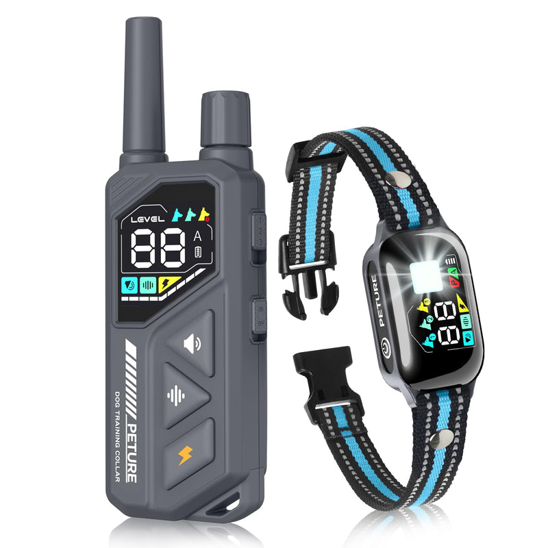 2-in-1 Dog Shock & Bark Collar Combo - New Updated Automatic Bark Collar & 3300Ft Remote Training Collar with 3 Training Modes for 7-120lbs Small Medium Large Dogs, IPX7 Waterproof E-Collar Grey - PawsPlanet Australia