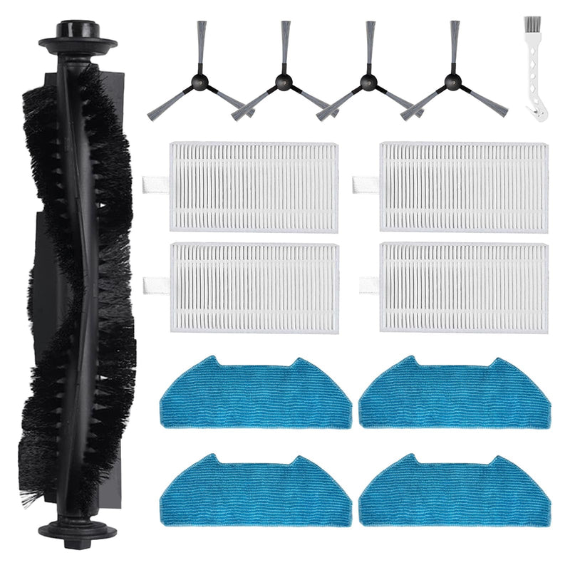 14Pcs Dustin/Ultravision Replacement Parts for bObsweep Dustin/Ultravisio-n/Ultravision Pet Robotic Vacuum, Includes 1 Main Brush, 4 Side Brushes, 4 Filters, 4 Mop Pads & 1 Cleaning Tool - PawsPlanet Australia