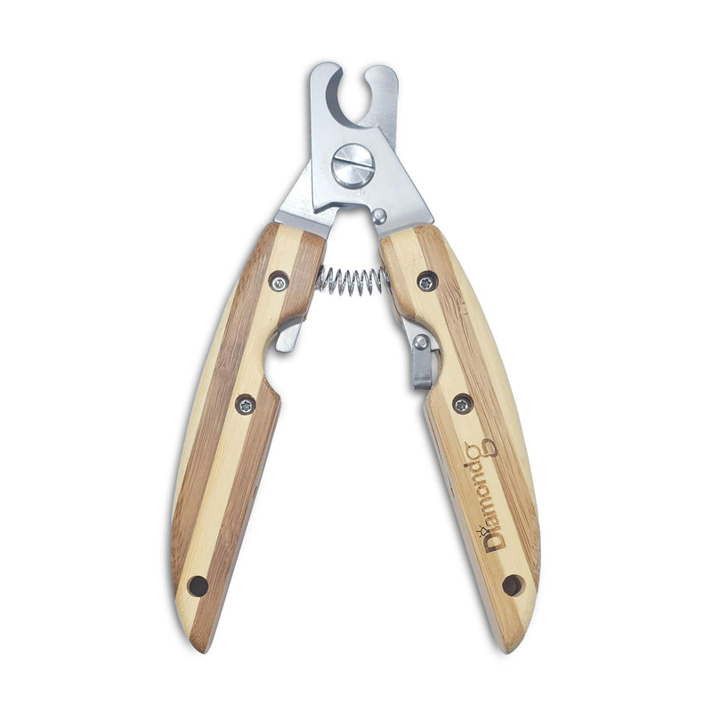 Diamondg Big Dog Heavy Duty Dog Nail Clipper and Trimmer with Full Length Hardened Steel and Wooden Handle Beige - PawsPlanet Australia