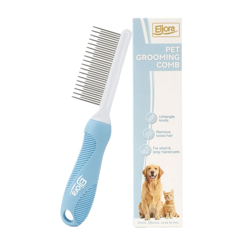 Premium Pet Grooming & Dematting Comb – Stainless Steel Teeth, Comfortable Non-Slip Grip, Gentle & Effective for Short and Long-Haired Dogs and Cats