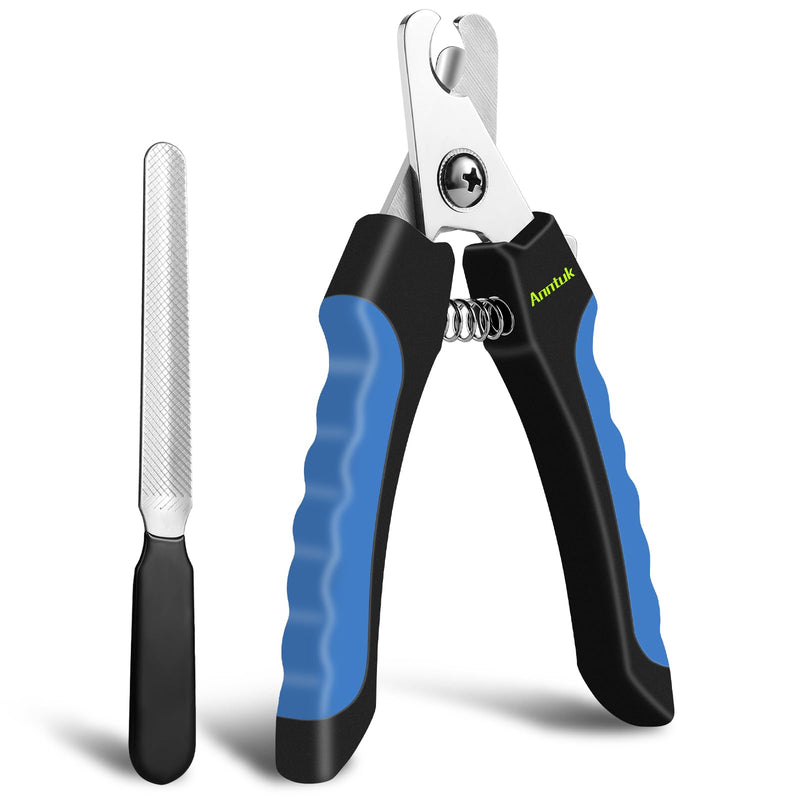 Dog Nail Clippers with Nail File, Ergonomic Dog Nail Trimmers to Avoid Over Cutting, Razor-Sharp Stainless Steel Blade with Safety Guard for Large/Small Pet Dogs, Blue - PawsPlanet Australia