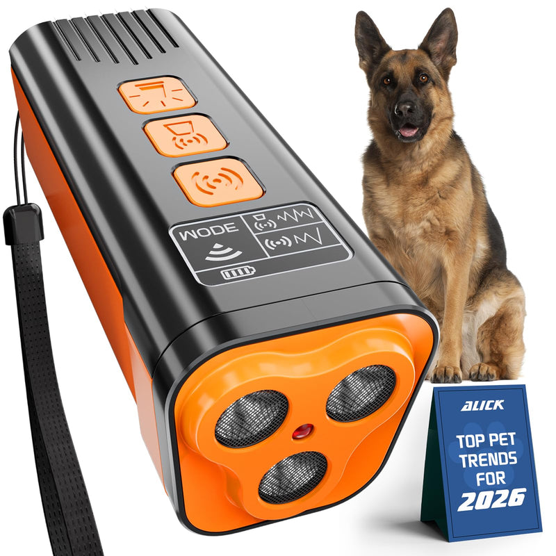 Dog Bark Deterrent Device, 3X Anti Barking Device for Dogs, 4 Training Modes 50 FT Range Indoors Outdoors Behavior Correct Safe Rechargeable Compact Bark Control for Dogs with Flashlight
