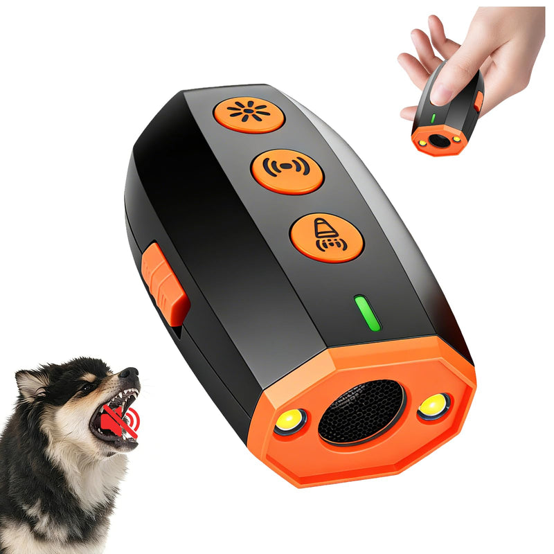 Mini Dog Bark Deterrent Device, Handheld Ultrasonic Bark Control with LED Light (Strobe & Flashlight Modes), Humane and Safe Training Tool, Up to 16.4 ft Range for Indoor & Outdoor Use