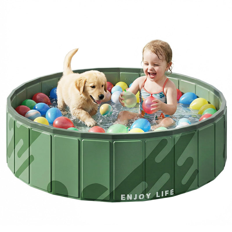 veimia Cat Ball Pit, 32" Foldable Pet Playpen Ball Pool for Toddlers Babies Dogs, Sturdy Pet Swimming Pool Bath Tub, Indoor Outdoor Playpen, Easy to Assemble and Storage, No Ball Included