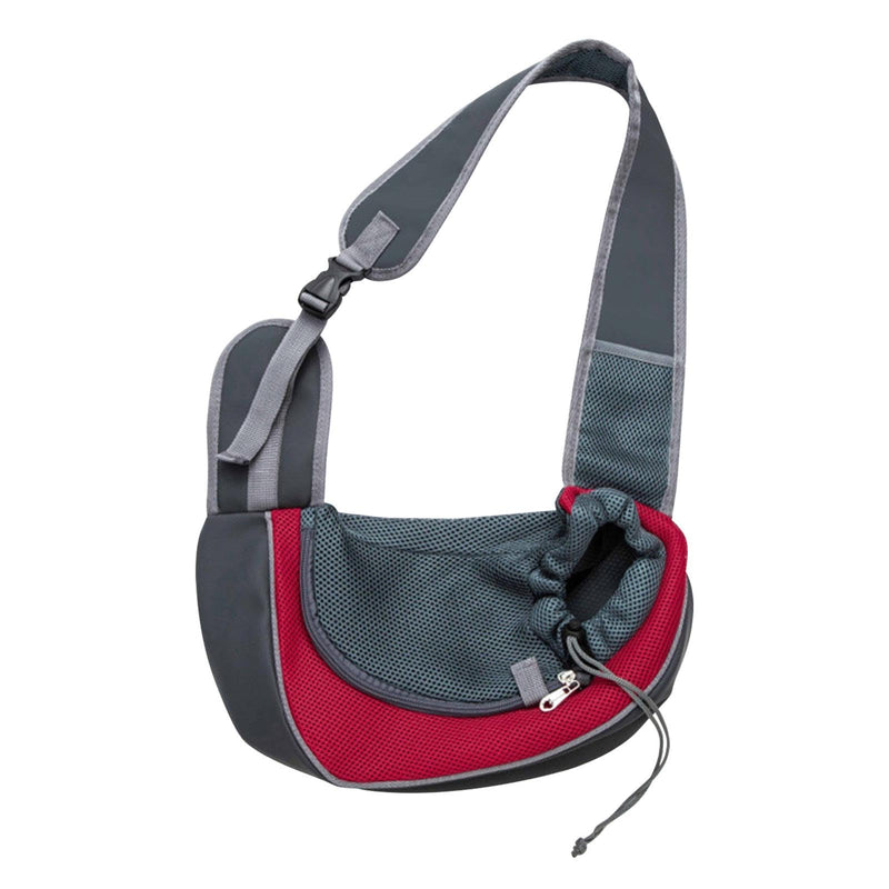 Dog Carrier Sling Front with Adjustable Strap Outdoor Travel Shoulder Pet Bag(Red) - PawsPlanet Australia