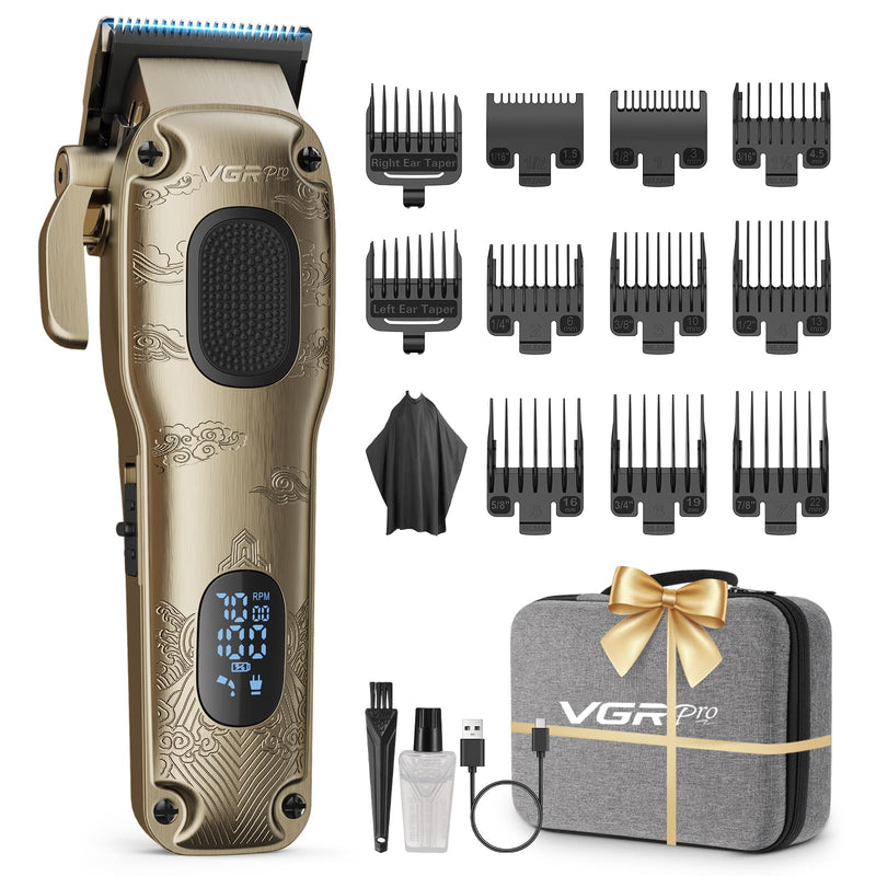 Hair Clippers for Men Professional, Cordless & Corded Barber Clippers for Hair Cutting with Package Case, Electric Grooming Kit for Home & Barber Use, LED Battery Display, Birthday Gift for Men