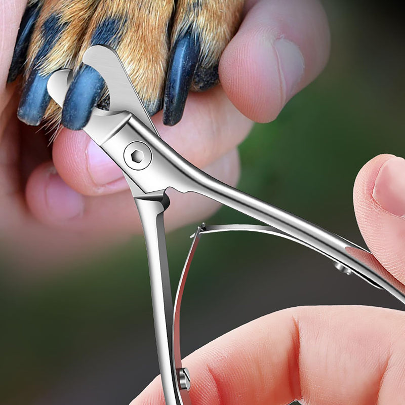 Pet Nail Clippers for Dogs & Cats – Sharp, Durable Blades with Beginner-Friendly, Hygienic Design for Small Pets Paw Care, Large Dog Nail Trimmer,Ergonomic Grooming Tool for Safe Pet Grooming Silver - PawsPlanet Australia