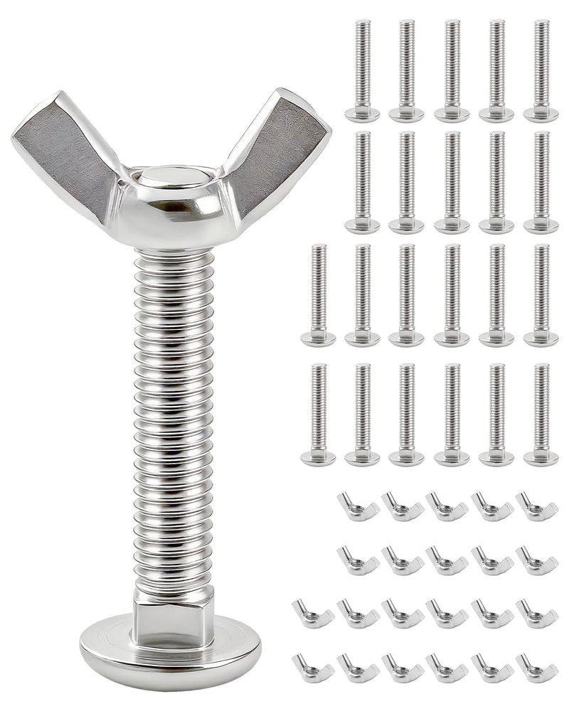 22 Sets M6 Pet Carrier Fasteners, Bolts with Butterfly Nuts for Kennels and Travel Crates, Replacement Hardware Kit for Dog and Cat Cages - PawsPlanet Australia