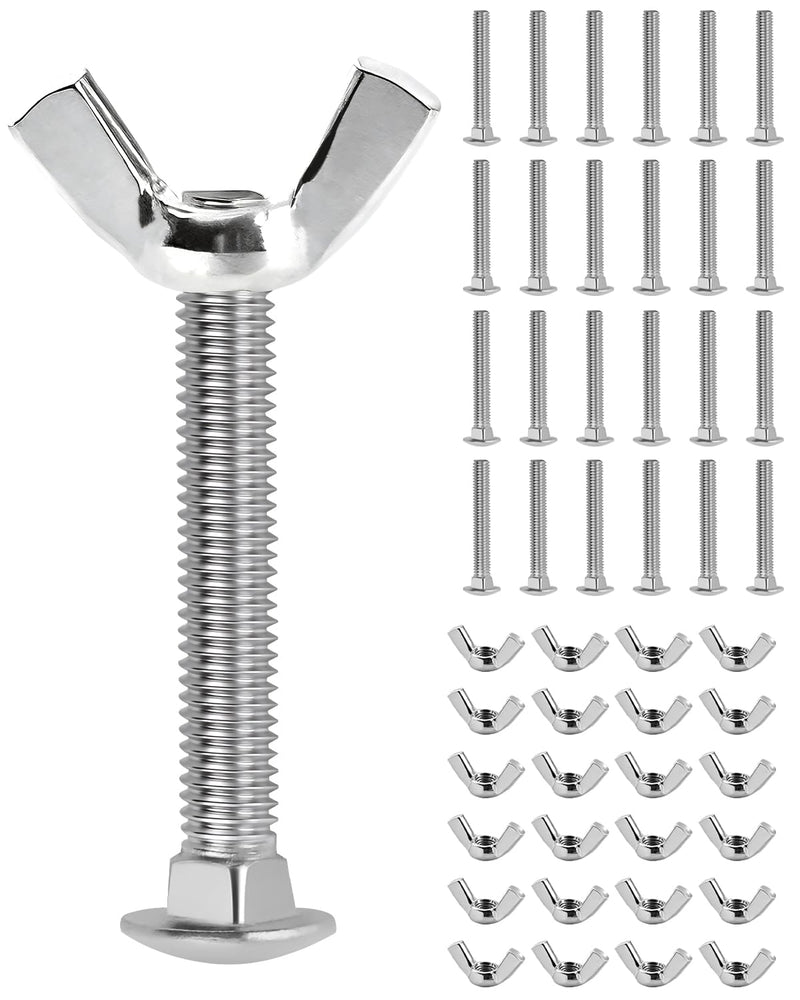 24 Sets M5 Pet Carrier Fasteners, Bolts with Butterfly Nuts for Kennels and Travel Crates, Replacement Hardware Kit for Dog and Cat Cages - PawsPlanet Australia