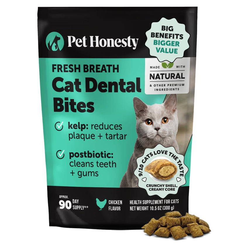 Fresh Breath Dental Bites for Cats – Crunchy & Creamy Cat Dental Treats for Fresh Breath, Tartar & Plaque Control – Dual-Texture Cat Oral Care Bites for Bright Teeth & Healthy Gums – 90 Day Supply - PawsPlanet Australia