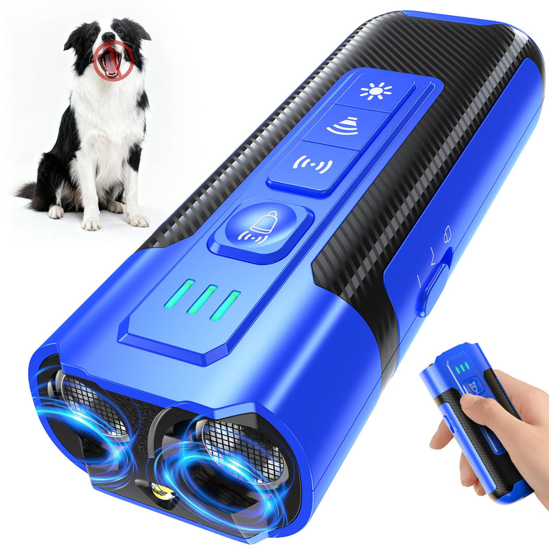 Dog Bark Deterrent Devices-Ultrasonic Anti Barking Device for Dogs with 50ft Range, Rechargeable No Barking Device for Own or Neighbor's Dogs, Portable Safe for Dogs/Humans | Indoor/Outdoor Use-Blue Blue