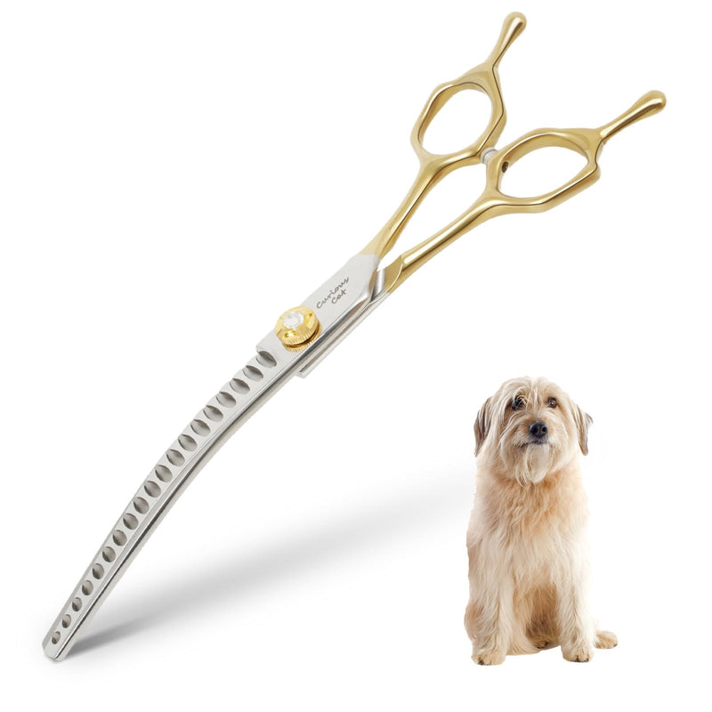 Dog Grooming Scissor,Pet Curved Chunkers Shears 7.0'' 440C Thinning Scissors for Precision Pet Hair Cutting Curved Thinning Scissors - PawsPlanet Australia