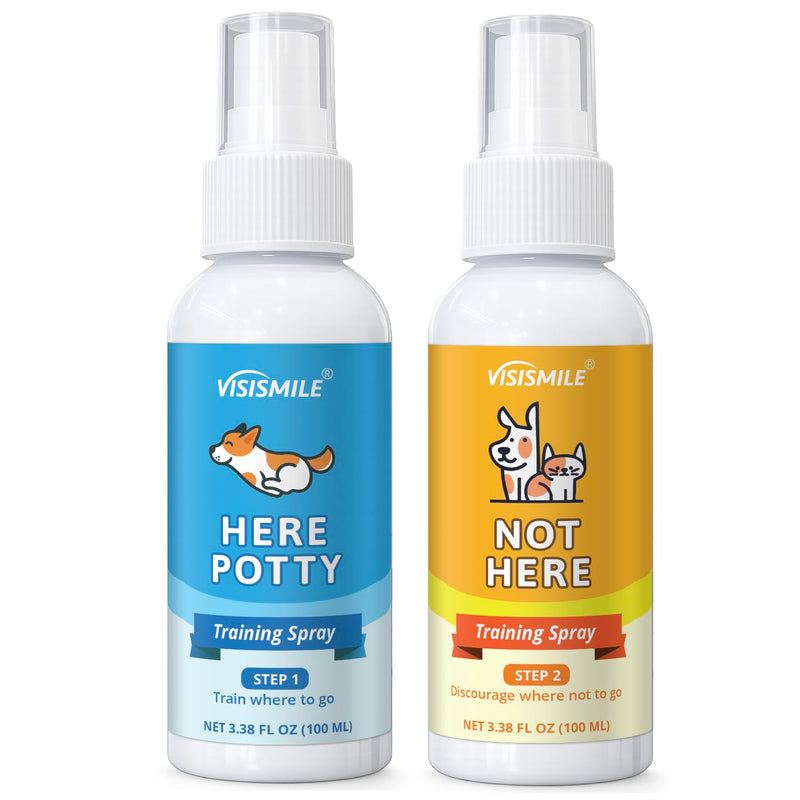Dog Potty Training Spray Kit: Here Potty Trainer & Not Here Bitter Deterrent Spray - Anti Chew Stop Peeing Urine Marking - Indoor & Outdoor Grass Pad Toilet Spot Odor Repellent for Puppies Dogs - PawsPlanet Australia