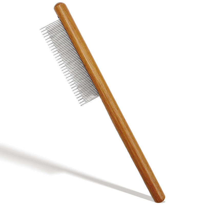 Solid Wood Pet Comb – Fine-Tooth Grooming Tool for Dogs, Cats, and Rabbits, Comfortable Grip and Safe for Skin