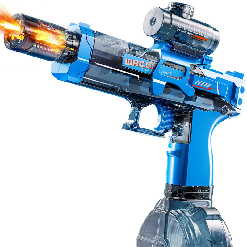 Electric Water Guns for Kids, Water Blaster Squirt Guns with Flashing Muzzle,Range up to 32ft, Summer Outdoor Beach Swimming Pool Party Toys, Gift for Kids Age 8 9 10 11 12 Years Old Boys Pistol Blue - PawsPlanet Australia