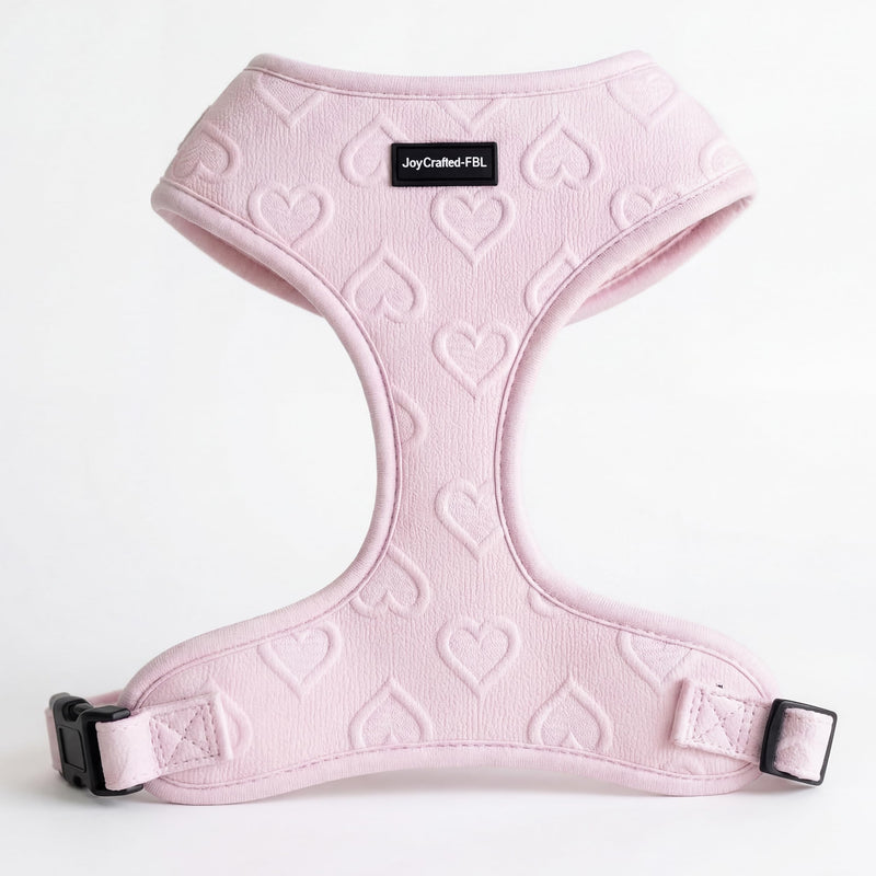 No Pull Dog Harness | Lightweight Breathable Neoprene Harness, Cute Heart Pattern, Adjustable Step-In Vest with Secure Back D-Ring, Soft Padded, For XXS-L Small Dogs – Harness Only Pink Harness - Pink M-Medium - PawsPlanet Australia