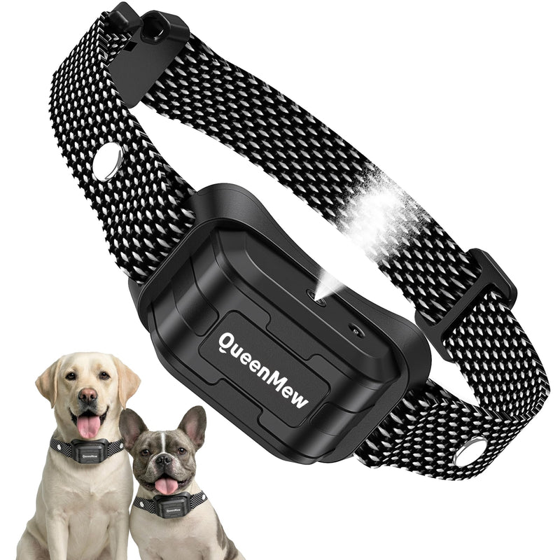Bark Collar, Dog Bark Collar for Large Medium Small Dogs, Citronella Dog Bark Collar with Adjustable Spray & Sensitivity, Rechargeable Anti-Bark Collar for Dogs with Safe, 2 Collar Straps(Black) Black