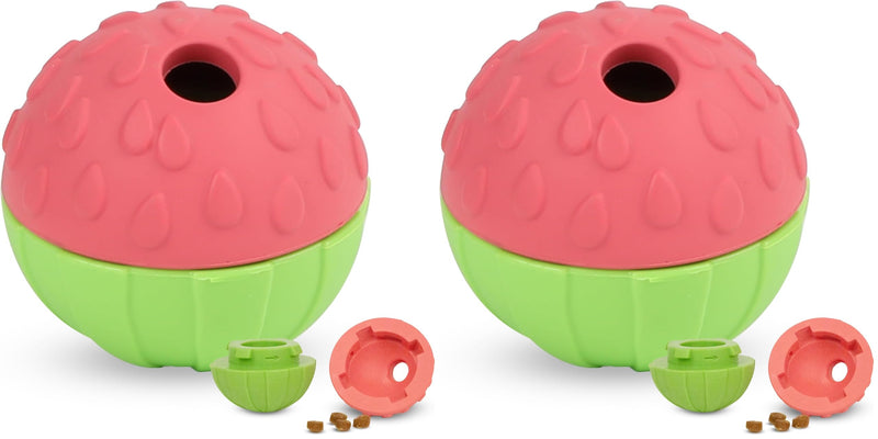 Brightkins Tough & Tumble 2-Piece Watermelon, Enrichment Puppy Essentials, Dog Birthday Treat Pouch Gifts, Training Dog Accessories, Slow Feeder Dispensing Container, Puzzle Feeder (Pack of 2) Pack of 2