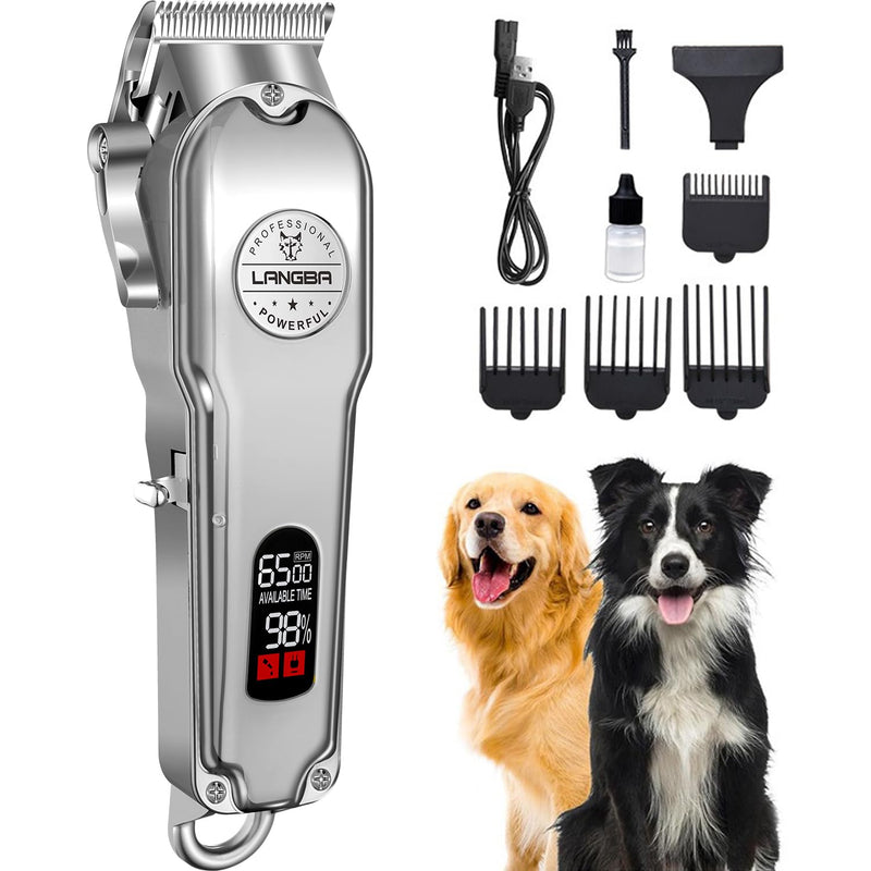 JFX Dog Clippers for Grooming for Thick Heavy Coats,Low Noise Cats Trimming, Cordless Pet Clippers for Grooming Rechargeable Pet Cat Trimmer, Dog Shaver for Dogs Pets and Animals