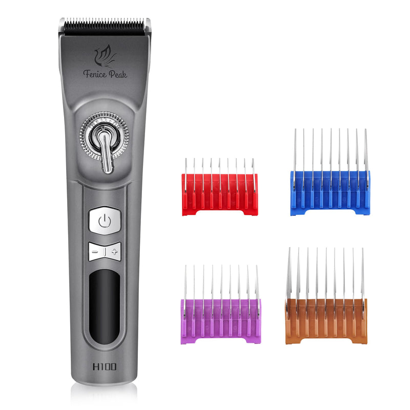 Professional Cordless Dog Grooming Clippers, 12-Hour Runtime, Replaceable 440C Stainless Steel Blade, 3-Speed Quiet Electric Pet Hair Trimmer for Thick, Curly & Matted Coats, Groomer & Home Use, Grey Clipper+10FC Blade