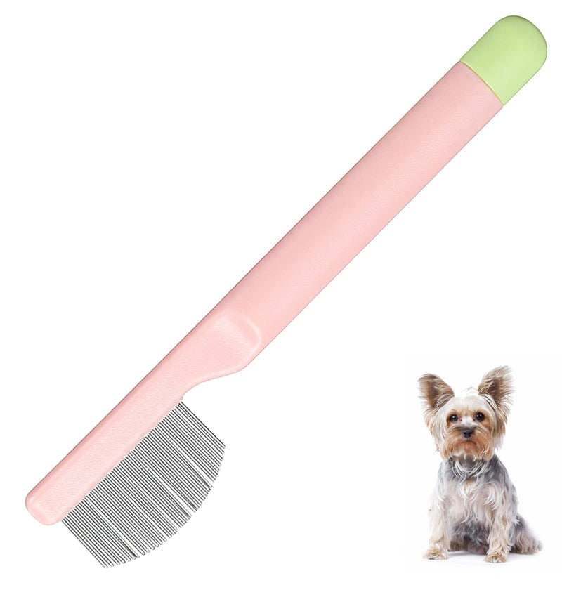 Eye Comb for Small Dogs, 4.33 Inch Stainless Steel Small Dog Eye Comb with Round-Tip Arc Teeth & ABS Handle, Gentle Grooming for Yorkie, Shih Tzu, Maltese, Pomeranian (Flea Removal & Facial Care) - PawsPlanet Australia