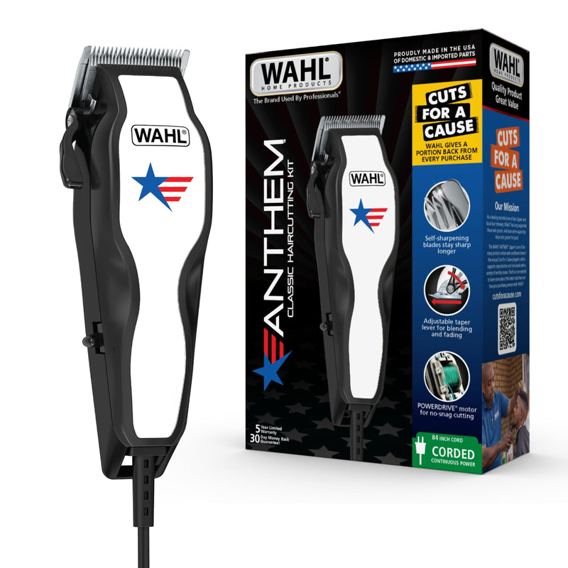 Wahl USA Anthem Classic Haircutting Kit – Corded Hair Clipper for Men with No-Snag Blades, Powerful POWERDRIVE Motor & Adjustable Fade Lever – Model 3029140 - PawsPlanet Australia