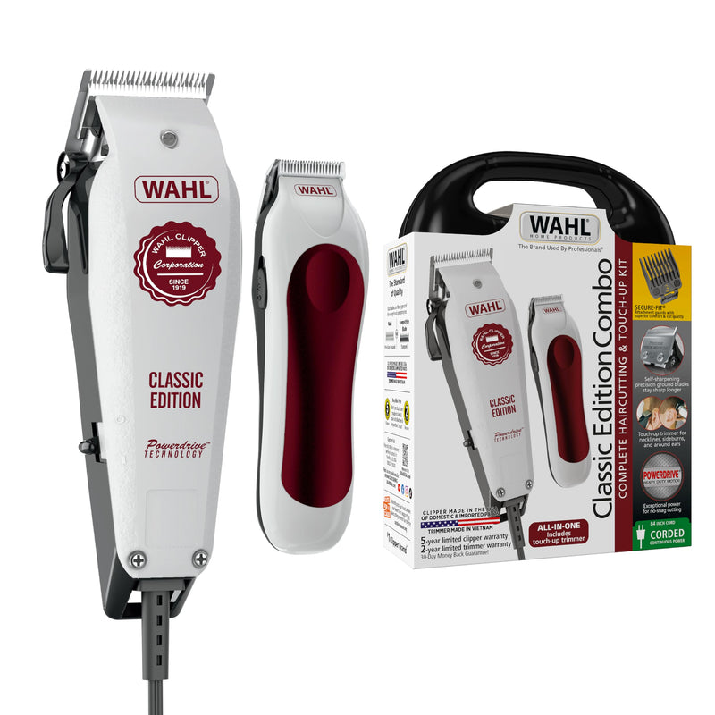Wahl USA Classic Edition Corded Hair Clippers & Cordless Hair Trimmer for Men, Women & Children – POWERDRIVE Motor for Smooth, Consistent Haircutting & Touch-Up Trimmer – Model 3029167 - PawsPlanet Australia