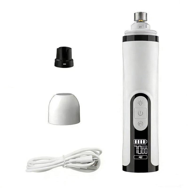 Pet Nail Grinder, 3-Speed Electric Trimmer with Dual LED Lights, 2000mAh Rechargeable for Dogs and Cats, Quiet