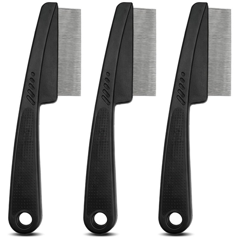 3-Pack Pet Flea Comb for Dogs and Cats, Fine-Tooth Lice and Flea Grooming Comb with Stainless Steel Pins and Ergonomic Non-Slip Handle - PawsPlanet Australia